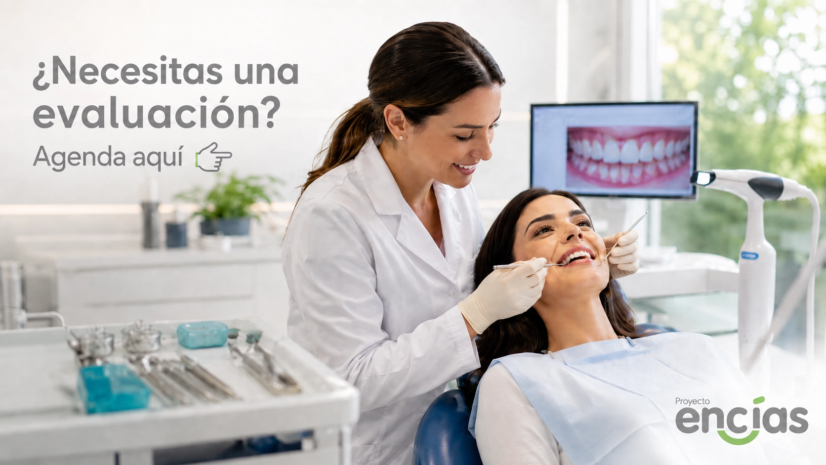 evaluación en Proyecto Encías fotografía que invitra a agendar una evaluación dental en Proyecto Encías
