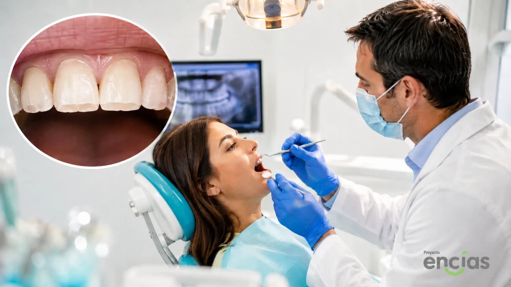 Desgaste del esmalte dental visto en consulta odontológica en Proyecto Encías